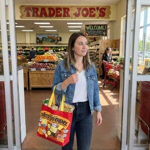 Trader Joe's Red and Yellow Cheese Experience Tote Bag